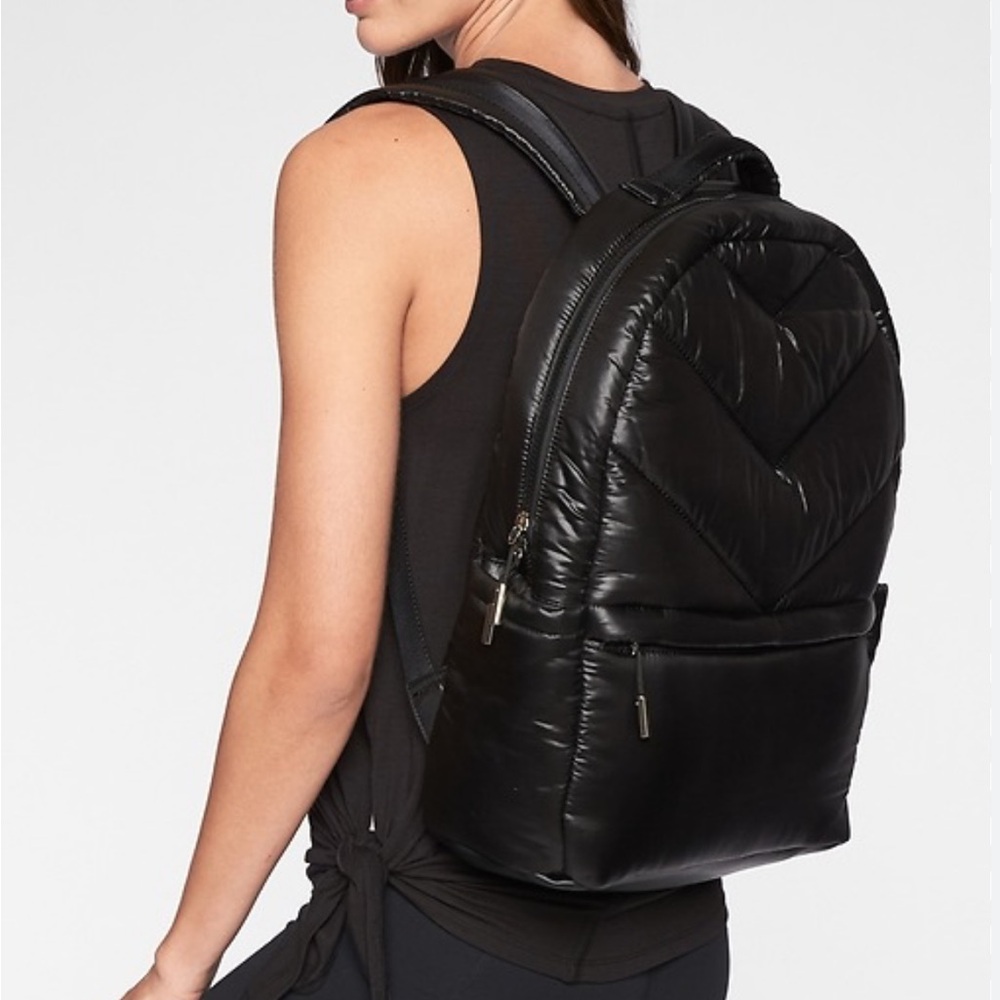 Limited Edition Athleta X Caraa Black Quilted Backpack